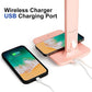 Multifunctional LED Desk Lamp with Wireless Charger,USB Charging Port,Clock,Phone Holder,Desk Lamps for Home Office,Eye-Caring Reading Lamp,Study Lamp for Boys,Girls,Teens,Pink