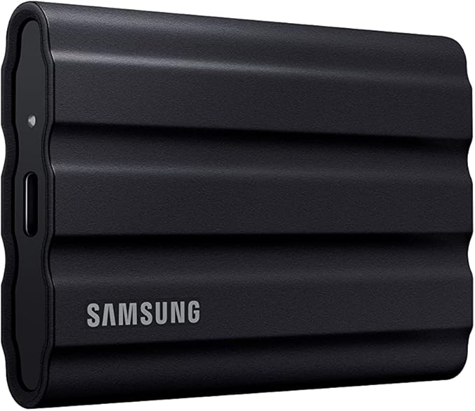 Samsung T7 Shield 1TB, up to 1050MB/s, USB 3.2 Gen2, Rugged, IP65 Rated, for Photographers, Content Creators and Gaming, Portable External Solid State Drive (MU-PE1T0S/AM, 2022), Black