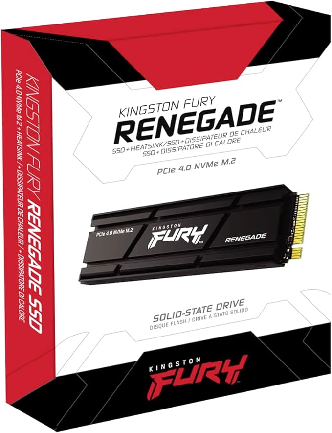 Kingston Fury Renegade 4TB PCIe Gen 4.0 NVMe M.2 Internal Gaming SSD with Heat Sink | PS5 Ready | Up to 7300MB/s | SFYRDK/4000G