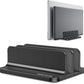 OMOTON Vertical Laptop Stand [Updated Double Version], Desktop Aluminum Mac Book Stand with Adjustable Dock Size, Fits All Mac Book, Surface, Chrome Book and Gaming Laptops (Up to 17.3 inch) (Black)