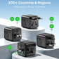 MOMAX Mini Universal Travel Adapter Worldwide, 2 AC, All European Travel Plug Adapter UK, Travel Essentials for US to Europe Adaptor, All-in-One Wall Charger for AUS JP (No USB Port)