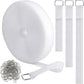 1"x16ft Hook and Loop Straps with 25 Metal Buckles, Adjustable Fastening Cable Straps, Cut-to-Length Cinch Strap, Reusable Nylon Securing Cord Ties for Organizer or Storage, 1 inch Wide, White