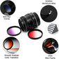 62mm Graduated Color Filters Kit 9 Pieces Gradual Colour Lens Filter Kit Set Accessory for Canon Nikon Sony Pentax Olympus Fuji DSLR Camera + Lens Filter Pouch +Lens Cleaning Cloth