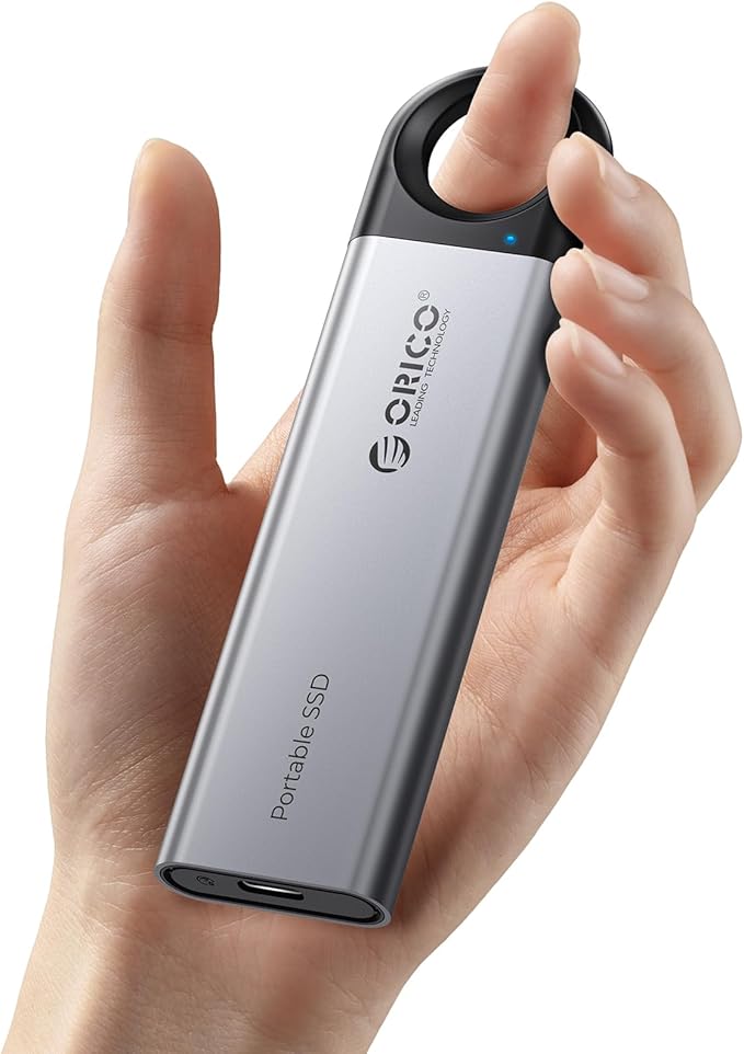 ORICO 256GB External SSD - Ultra-Fast 460MB/s Speed, External Hard Drive with Hanging Hook Design, Plug & Play, USB-C & A 2-in-1 Cable, Portable SSD for USB-C Smartphones, Tablets, Laptops - C5