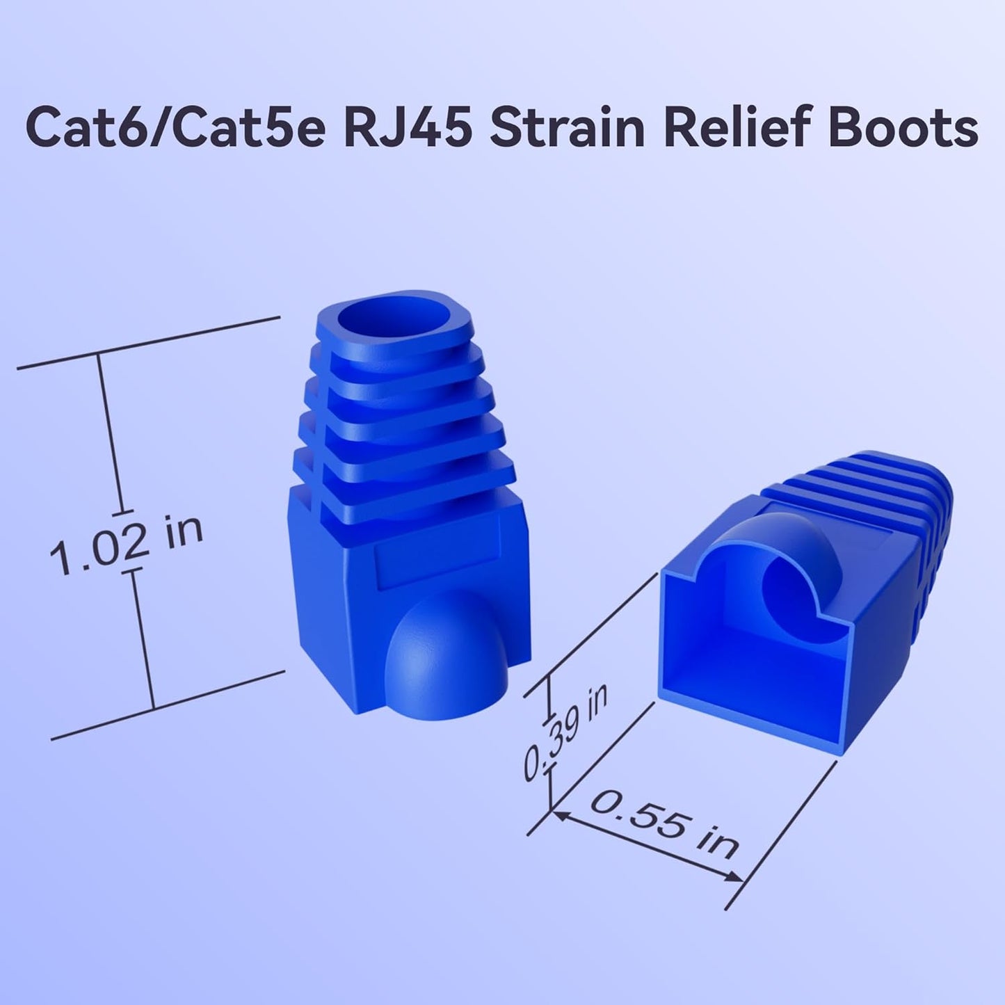 CableGeeker 100-Pack Cat6 / Cat5e RJ45 Strain Relief Boots, RJ45 Boot, Cat 6 Boot, Cat6 Ethernet Boots, Suitable for 6.5mm(0.26in) Ethernet Cables (Round-Press White)