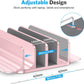 OMOTON [Updated Dock Version] Vertical Laptop Stand, Double Desktop Stand Holder with Adjustable Dock (Up to 17.3 inch), Fits All MacBok/Surface/Samsung/HP/Dell/Chrome Book (Rose Gold)