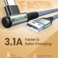 AINOPE USB Type C Cable [2-Pack, 6.6ft] 3.1A USB Fast Charge Cable Right Angle，Resistant Nylon Braided USB C Charging Cable Compatible with Galaxy S10 S9 S8 Plus S21, Note 10 9 8, V20
