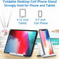 Cell Phone Stand for Desk Foldable Cell Phone Holder Desk Tablet Holder Mobile Phone Dock, Multi-Angle Universal Adjustable Tablet Dock Compatible with Most Cell Phones (White)