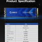 ORICO NVMe SSD 1TB M.2 with Heatsink, Up to 3100MB/s PCIe Gen3x4 2280 Internal Solid State Drive, SLC Cache 3D NAND, Compatible with Laptop and PC Desktops -J10