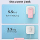 Alongza Portable Charger Built-in Cables and AC Wall Plug, Slim Fast Charging Power Bank 10000mAh, Lightweight USB C External Battery Pack Compact Travel Cell Phone Charger, 2 Pack Black & Pink