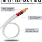 LUCKY TL Indoor Outdoor Extension Cord, 16/3 Gauge White Long Extension Cord 50ft, Waterproof Flexible Case, Made of Pure Copper, 13A 1625W 16AWG SJTW, 3 Prong Heavy Duty Wire, ETL