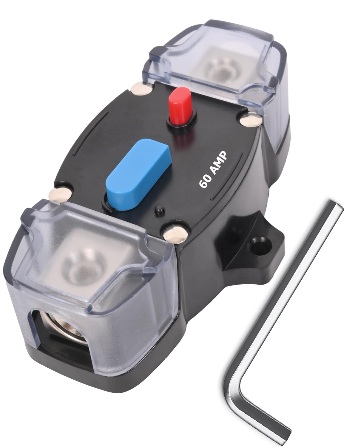 60A Resettable Circuit Breaker - 60 Amp Self Recovery with Manual Reset Button for Car Audio & Amps Protection