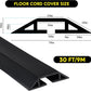 Pangda 30 FT Floor Cable Cover Heavy Duty Cord Cover Protector Power Cable Protector Soft Extension, Organize and Protect Wire on Floor for Home Office or Outdoor Settings (Black)