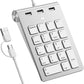 Wired Numeric Keypad USB-C & USB-A - 18 Keys Number Pad with 3 USB 2.0 Port, 15° Ergonomic Numeric Pad for Laptop/ Desktop/ Surface/ iPad, USB Number Keypad for Windows/macOS/Chrome OS, Plug & Play