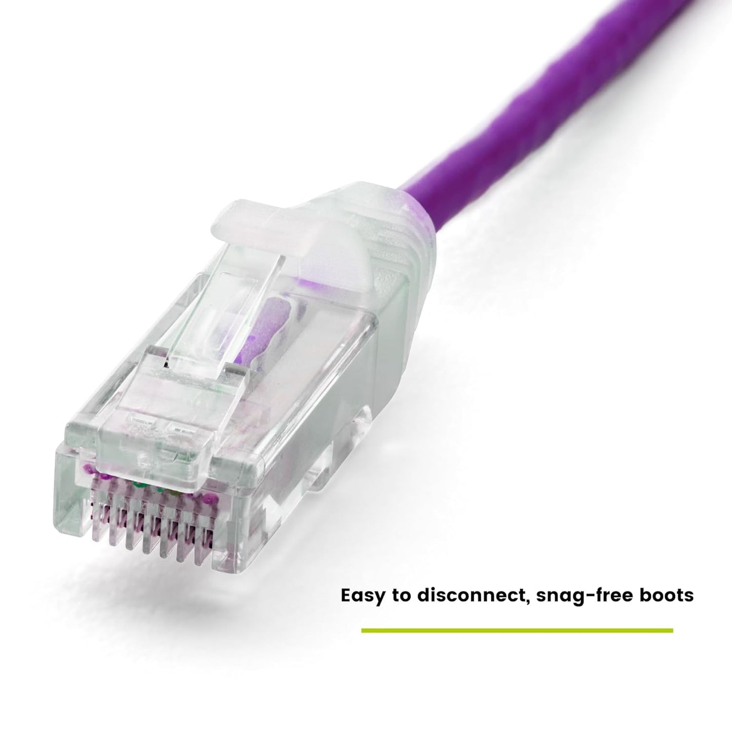TRUECABLE Cat6 Component Rated Patch Cable, Unshielded (U/UTP), 14ft, Purple, 28AWG Solid Copper, Snagless 10G High-Speed Ethernet Cable, PoE++ 4PPoE 100W, UL Listed, RoHS-3, 1 Pack
