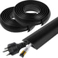 20 FT Floor Cord Cover, Cord Covers for Wires on Floor, Cord Protector, Floor Cable Cover, Hide Extension Cord Covers for Floor, Cable Cavity: 0.47" (W) x 0.29" (H), Black