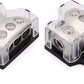 3 Way Power Distribution Block 1x 0 Gauge in 3X 4 Gauge Out Amp Power Distribution Ground Distributor Connecting Block for Car Amplifier Audio Splitter,2Pcs