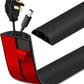 Floor Cord Cover Self Adhesive Cord Hider Floor Extension Cord Covers for Floor Power Cord Protector Cable Management Prevent Cable Trips Cable Cavity 0.51" W x 0.31" H (Black, 3.3Ft)