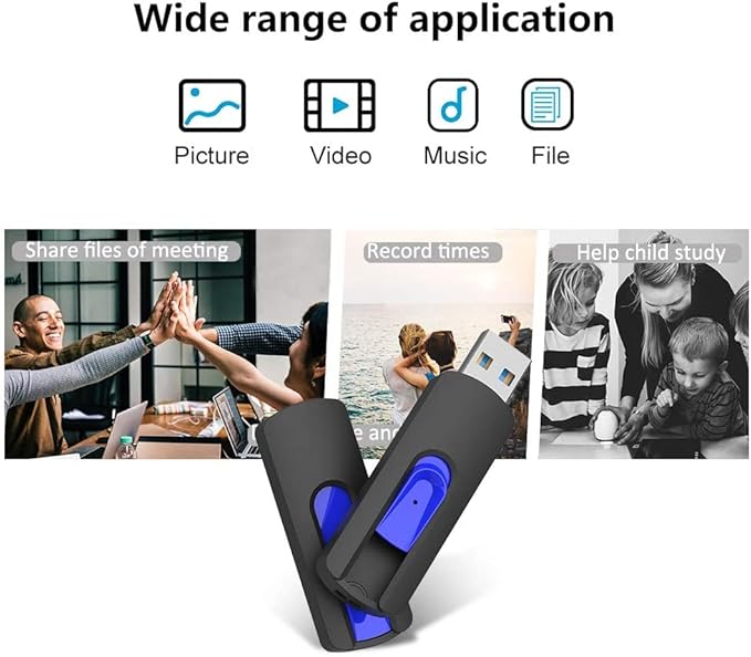 16GB Flash Drive 10 Pack, JUANWE USB 3.0 Flash Drives, Bulk Flash Drive 16 GB Thumb Drive Mutipacks, USB Drive 3.0 Retractable Memoria USB Jump Drive for Data Storage & Backup, Blue