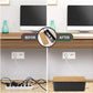 Cable Management Box Large - Wooden Grain Cable Organizer Box to Hide Wires&Power Strips,TV&Desk Computer Wires,with Cable Clips&Reusable Cable Ties for Home&Office(Black)