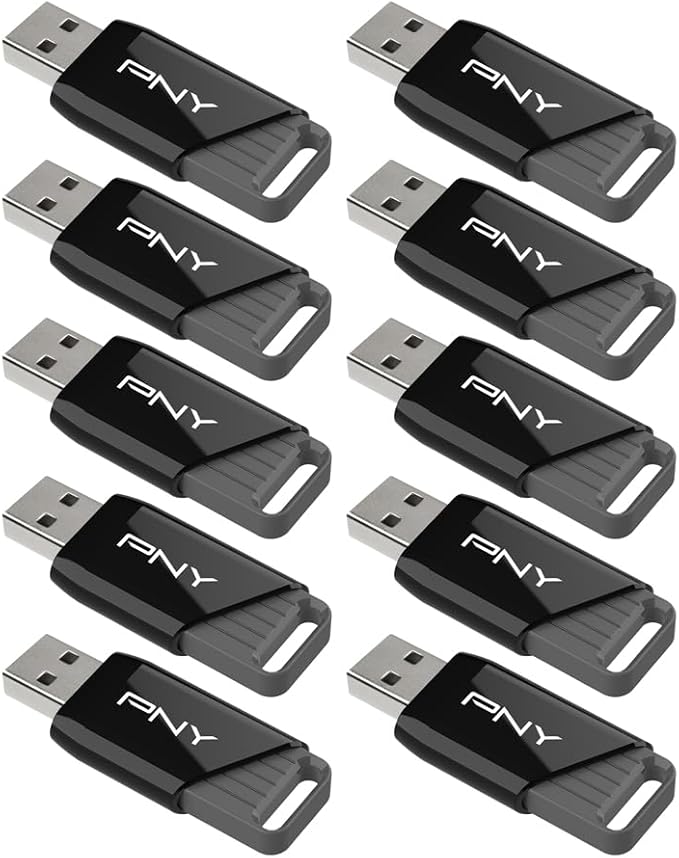 PNY 32GB Attaché X USB 3.2 Gen 1 Flash Drive, Advanced Performance Up to 130MB/s Read, Everyday Data Store & Transfer, Reliable Portable Storage, Durable, Type-A, Computers, Laptops, Desktops, 10-Pack