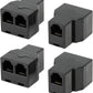 Uvital RJ12 6P6C 1 Female to 2 Female Telephone Line Splitters, Telephone Landline Cable Connector and Separator(Black,4 Pack)