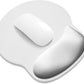 ITNRSIIET Ergonomic Mouse Pad with Wider Memory Foam Wrist Rest +17% - Curved Cushion Reduces Pressure 20%, Pain Relief, Non-Slip, Smooth, Cute Colors, 9.85 x 9 in, White