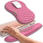 Hokafenle 2in1 Combination, Wave Keyboard Wrist Rest and Ergonomic Curvature Mouse Pad Wrist Support for Relieve Wrist Pain, Filled with Soft Cushion Memory Foam, Tough Guy Pink