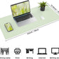 Leather Desk pad Protector, Large Desk mat with Natural Cork & PU Leather,Mouse pad,Non-Slip Office Desk Mat,Waterproof Desk Writing Pad for Office and Home (35in*17in, Light Green)