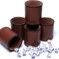 5 Pack PU Leather Dice Cups Felt Lining Quiet Shaker with 30 Dot Dice for Bar Party Yahtzee Farkle Dice Games