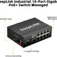 10-Port Industrial Gigabit PoE Switch, Managed with 8 PoE+@130W, 2 SFP Slots, DIN Rail Network Switch, IP40, Operating Temperature Range of -30° – 75°C (-22° – 167°F), Lifetime Protection
