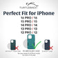 Turtleback Belt Clip for iPhone 16 Pro, 16e, 15 pro 14 Pro 13 Pro -Medium- Fits w/Shockproof Commuter Style Cases, Premium Black Leather, Horizontal Belt Holder, Magnetic Closure HD Rotating Clip