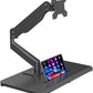 suptek Single Monitor Mount Gas Spring Arm Mount with Base,Free Standing Pneumatic Height Adjustable Monitor Desk Stand for 17 to 32 inch,Holds up to 22 lbs,Black(ML8C)