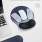 Ergonomic Mouse Pad Wrist Support Set, Memory Foam Keyboard Wrist Rest Set, Keyboard Pad, Non-Slip Base Mousepad（Gradient Blue Black Set）