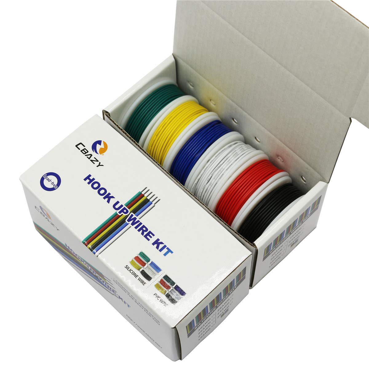 Hook up Wire Kit (Stranded Wire Kit) 24 Gauge 6 Colors 32.8 feet Each Electrical Wire 24 AWG PVC Wire