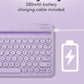 Macally Small Wireless Bluetooth Keyboard for iPad mini/Air/Pro, iPhone, Tablet, and Phone - 78 Key iPad Keyboard with Built-in Stand - Universal Compatible Multi Device - Purple