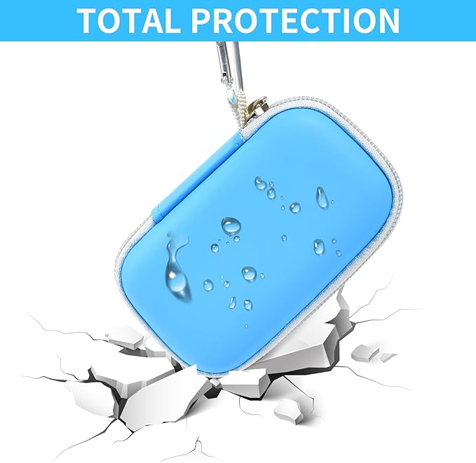 PAIYULE SSD Case for SanDisk Extreme Portable SSD & Extreme PRO, Hard Shell Protective Storage Bag with Carabiner, Fits 1TB 2TB 4TB 8TB External Solid State Drive for Business Travel (Lightblue)
