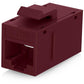 Everest Cat6 RJ45 Keystone Coupler (24-Pack) in Red - RJ45 Coupler - Cat 6 Couplers - Female to Female Cat6 Keystone Jacks - Ethernet Couplers - Ethernet Cable Extender