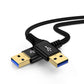 USB to USB Cable,10FT High Speed USB3.0 Cable Male to Male USBA to USBA Cord Double Sided Type A to A Data Transfer Cord for External Hard Driver,Laptop Cooler,DVD Player,TV,Monitor,Printer,Set Up Box