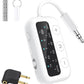 1Mii SafeFly Dot Bluetooth 5.3 Transmitter Receiver for up 2 Headphones,AptX Low Latency/HD,Plane Travel Essentials,Wireless Audio Bluetooth Airplane Adapter for Flight,TV,Car,PC(White)