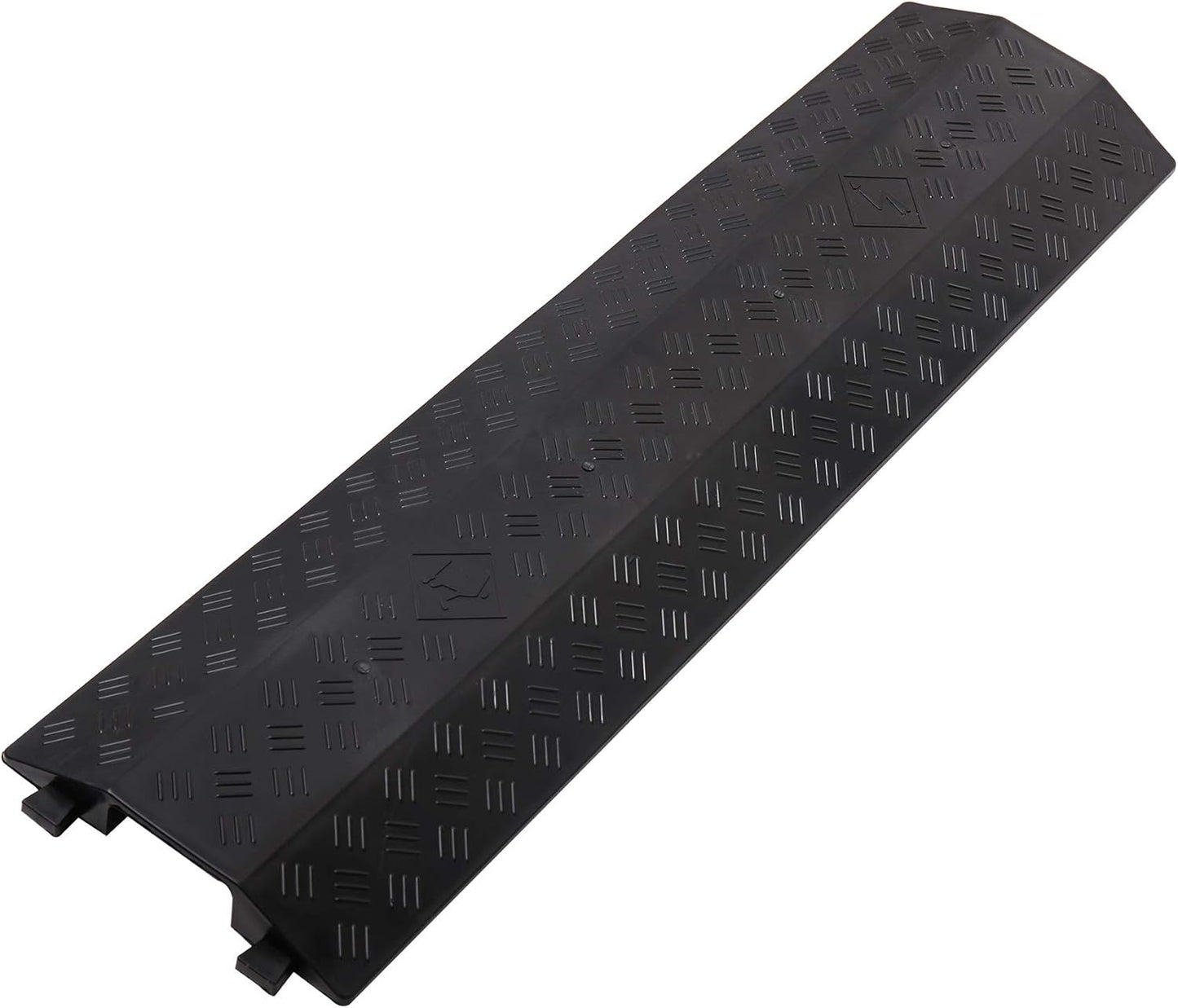 Medium 2 Pack - Floor Cord Cover Cord Protector Drop Over Drop Trak Cable Ramp for Office Warehouse - Black