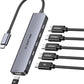 LENTION 6-in-1 USB C Hub Dock with 4K @60HZ HDMI Display, 4 USB-C Ports (USB 3.2 Gen 2, 10 Gbps), PD 100W Charging and for iPhone15 Series, New MacBook Pro, Mac Air, More (CE33, Space Gray)