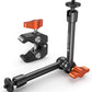K&F CONCEPT 9.8" Magic Arm Clamp Kit with 1/4" & 3/8" Thread Screw 360° Ball Heads Articulating Magic Arm Camera Mount for Monitor, Flash, LED Light, Microphone, Camera Cage, Action Camera