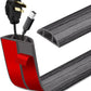 Floor Cord Cover Self Adhesive Cord Hider Floor Extension Cord Covers for Floor Power Cord Protector Cable Management Prevent Cable Trips Cable Cavity 0.51" W x 0.31" H (Deep Grey Wood, 3.3Ft)