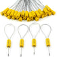Leadseals(R) 100 Steel Cable Seals Metal Security Seal Numbered Metal Truck Trailer Seals Security Tags Tamper Evident Tags Container Seals Pull Tight Steel Wire Seals (Yellow, 100pcs)