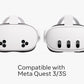 Meta Quest Compact Carrying Case — Works with Meta Quest 3/3S — Refreshed Compact Design — Fits Quest 3/3S, Touch Plus Controller, Active Straps, Charging Cable, and Adapter