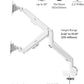 Pixio PS1D Wave White Dual Monitor Arm Stand Desk Mount - Fits up to 32 inches Monitors and up to 19.8lbs. VESA Compatibility and Integrated Cable Management