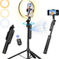 70.9" Auto Face Tracking Tripod 360° Rotation with 10" Ring Light, Phone Tripod & Selfie Stick with Remote for Cell Phone 4"-7", Motion Sensor Phone Tripod for Tiktok Live Stream Vlog Video Recording