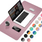 YSAGi Desk Pad, Desk Mat, Dual-Sided Desk Pad, 31.5" x 15.7" Laptop Leather Desk Pad Protector, Desk Blotter for Keyboard and Mouse, Waterproof Desk Writing Pad for Office and Home (Dark Pink+Pink)