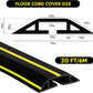 Pangda 20 FT Floor Cable Cover Heavy Duty Cord Cover Protector Power Cable Protector Soft Extension, Organize and Protect Wire on Floor for Home Office or Outdoor Settings (Black, Yellow)